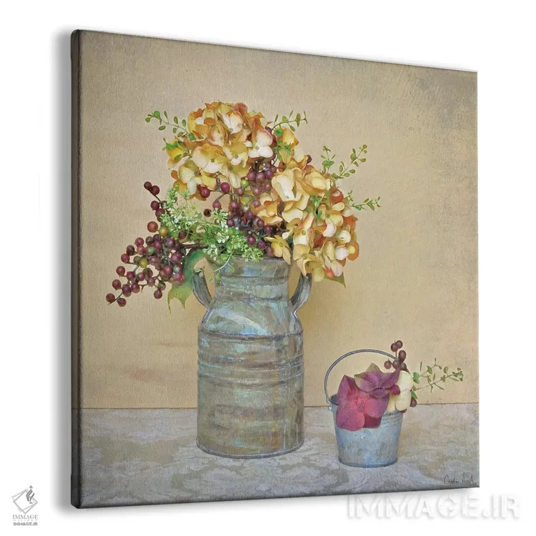 تابلو هورتانسیا کاراملی (نوعی گل) اثر کریستین آتریا - نمای پرسپکتیو محصول