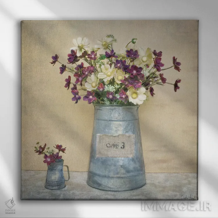 تابلو گل مروارید آلویی اثر کریستین آتریا - نمای روبهرو روی دیوار