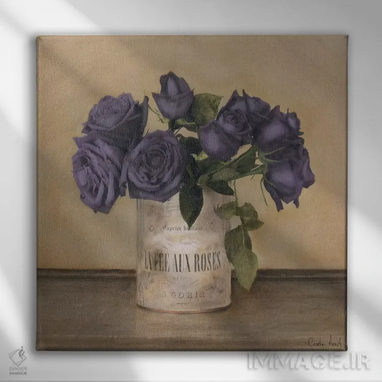 تابلو رزهای سلطنتی اثر کریستین آتریا - نمای روبهرو روی دیوار