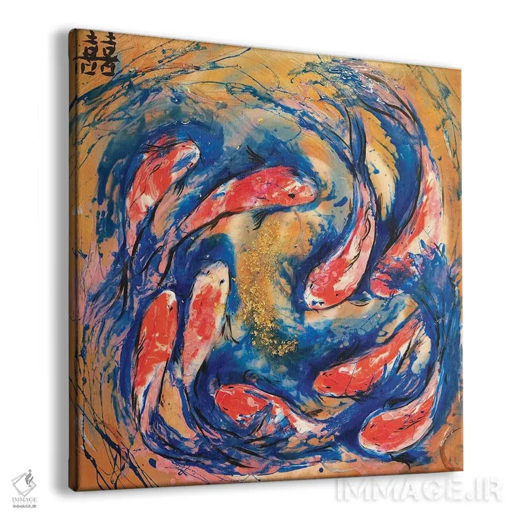 تابلو شانس دوبرابر با ماهی کوی اثر آنتوانل - نمای پرسپکتیو محصول