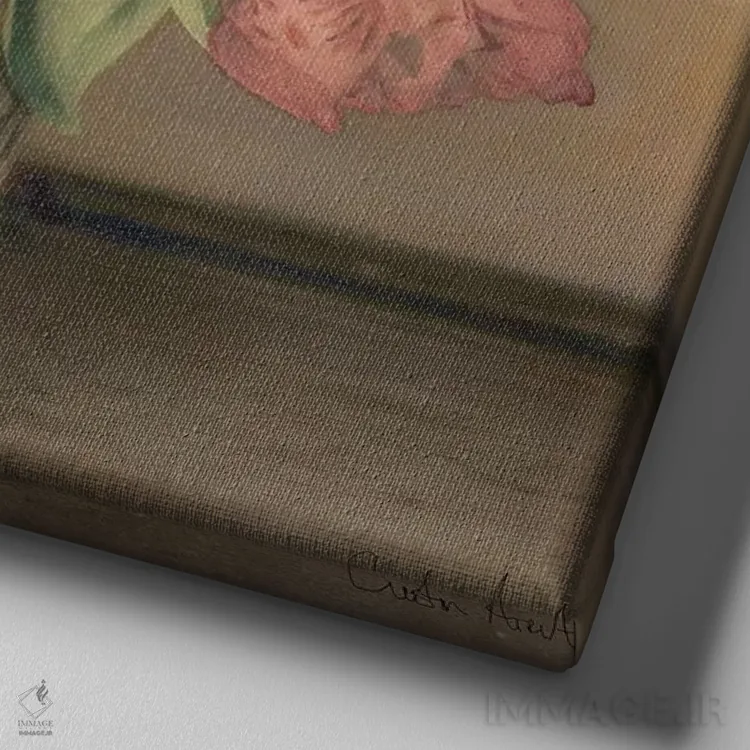 تابلو لالههای سلطنتی اثر کریستین آتریا - نمای نزدیک بافت بوم