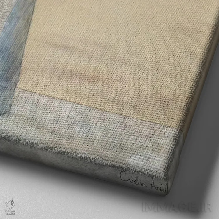 تابلو گل مروارید آلویی اثر کریستین آتریا - نمای نزدیک بافت بوم