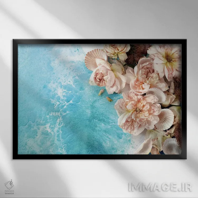 تابلو قدرت گلها (جنبش هیپی) اثر آنتوانل - نمای قابدار مشکی