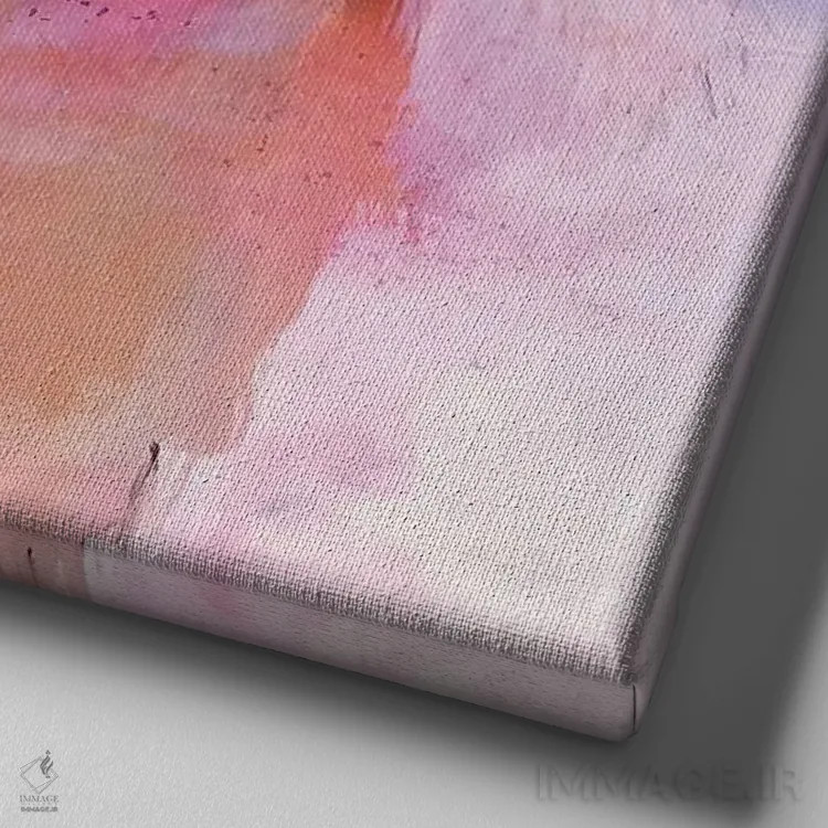 تابلو طوطی در حال سرخ شدن (یا طوطی صورتی) اثر آنتوانل - نمای نزدیک بافت بوم