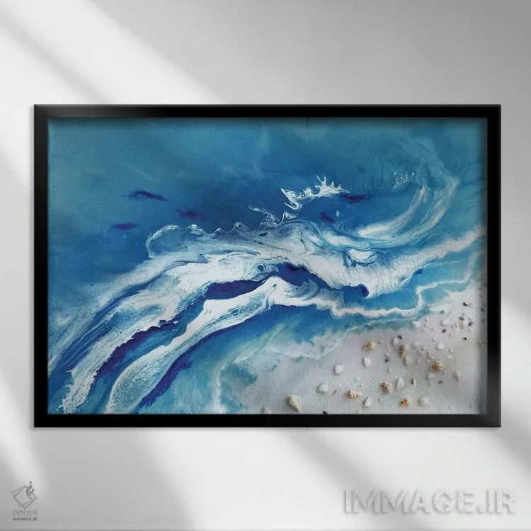 تابلو آرمانشهر بالی خاکستری اثر آنتوانل - نمای قابدار مشکی