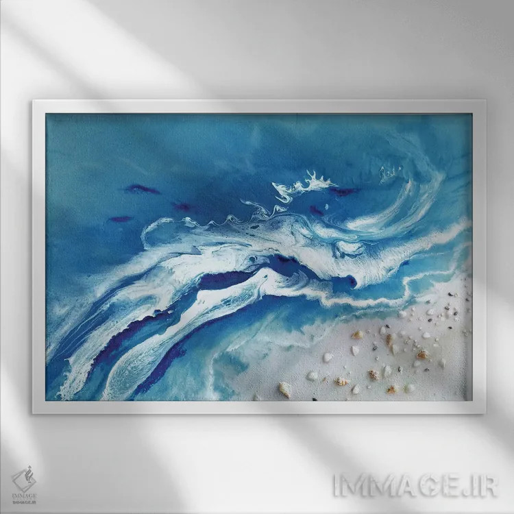 تابلو آرمانشهر بالی خاکستری اثر آنتوانل - نمای قابدار سفید