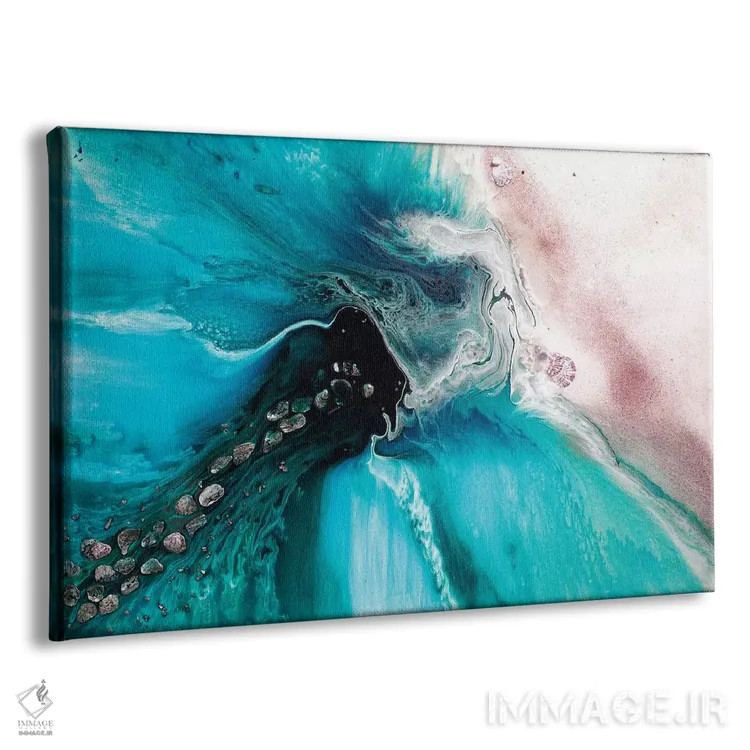 تابلو برخاستن صورتی و سبز اثر آنتوانل - نمای پرسپکتیو محصول