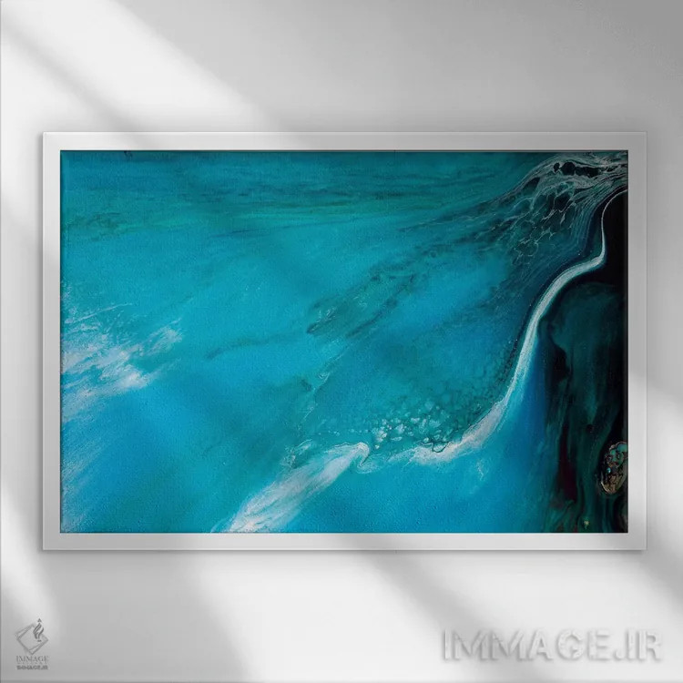 تابلو فراتر رفتن در خلیج کوچک اثر آنتوانل - نمای قابدار سفید