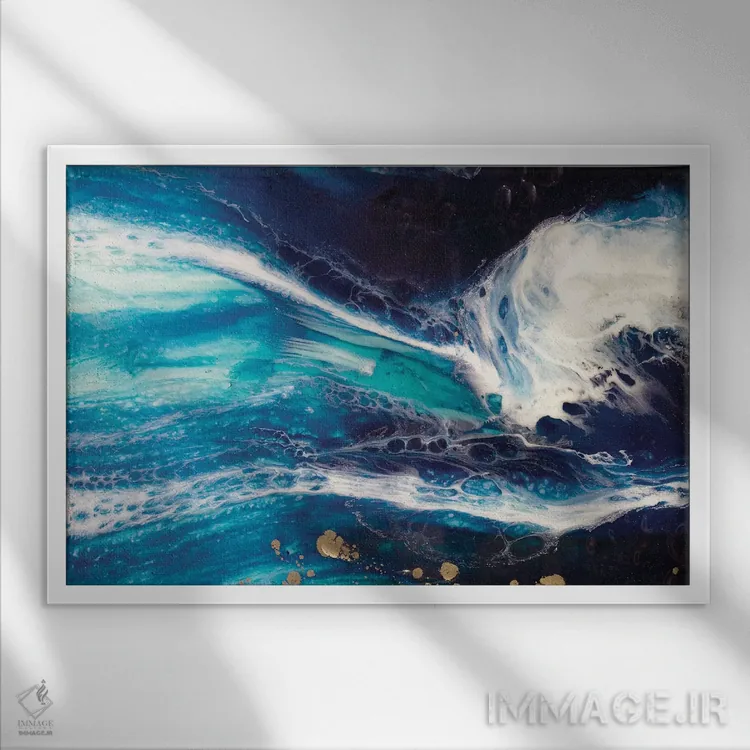 تابلو پاندورای آبی ژرف اثر آنتوانل - نمای قابدار سفید