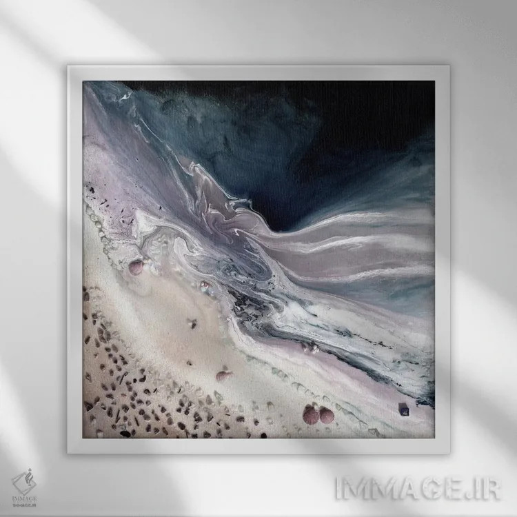 تابلو آسمان مخملی خنثی اثر آنتوانل - نمای قابدار سفید