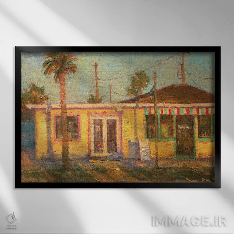 تابلو تخممرغ نیمرو (شکل خورشید) اثر آرونا رائو - نمای قابدار مشکی