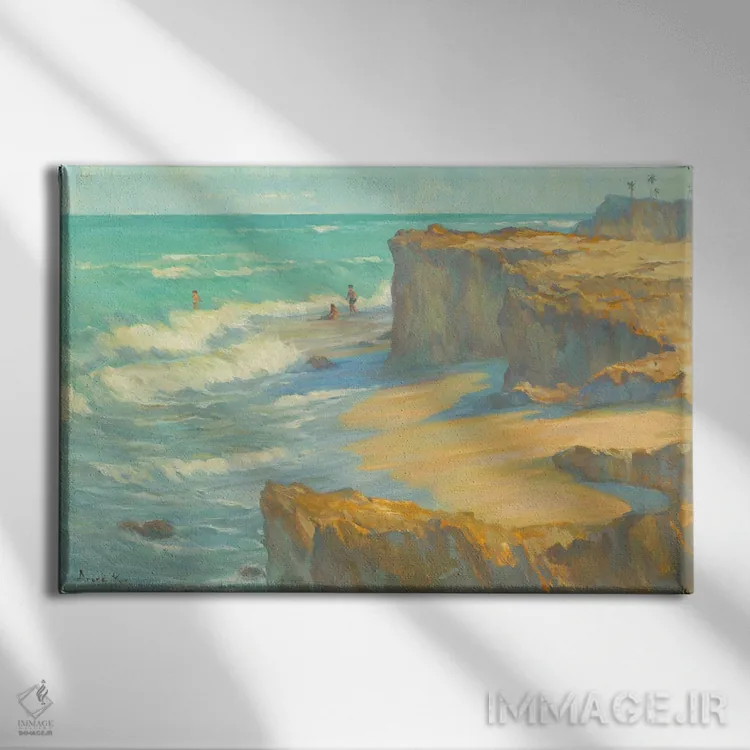 تابلو سواحل صخرهای اثر آرونا رائو - نمای روبهرو روی دیوار