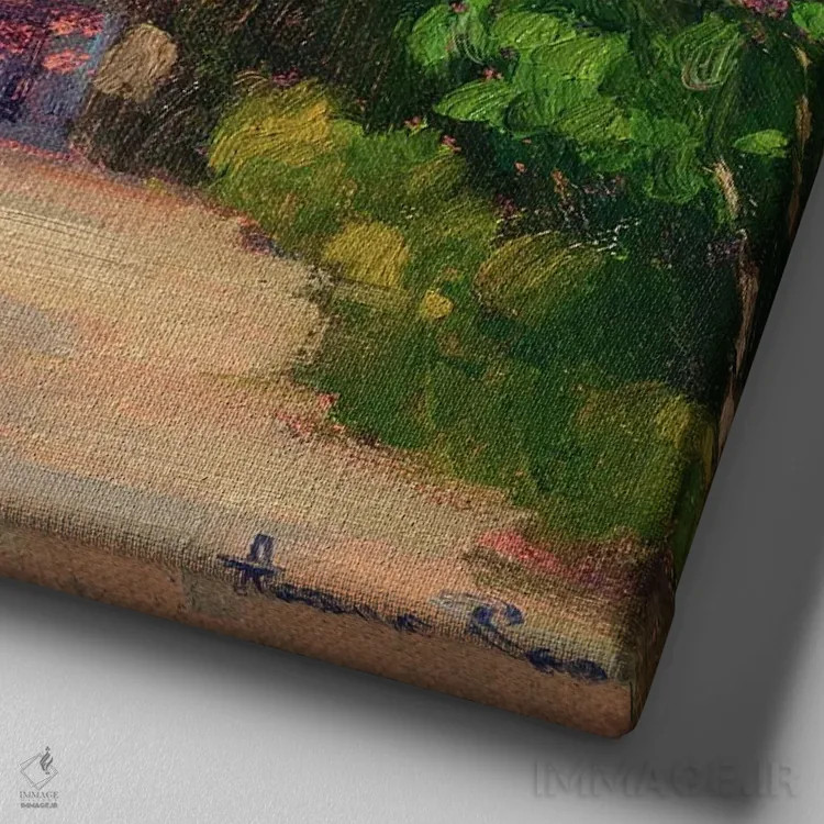 تابلو کافهٔ گل کاغذی اثر آرونا رائو - نمای نزدیک بافت بوم