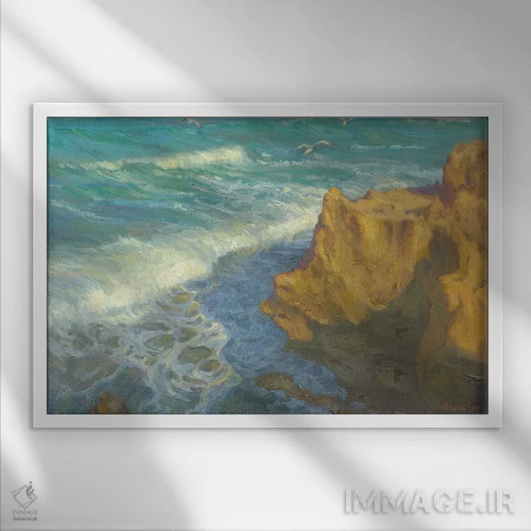 تابلو سمفونی دریا اثر آرونا رائو - نمای قابدار سفید