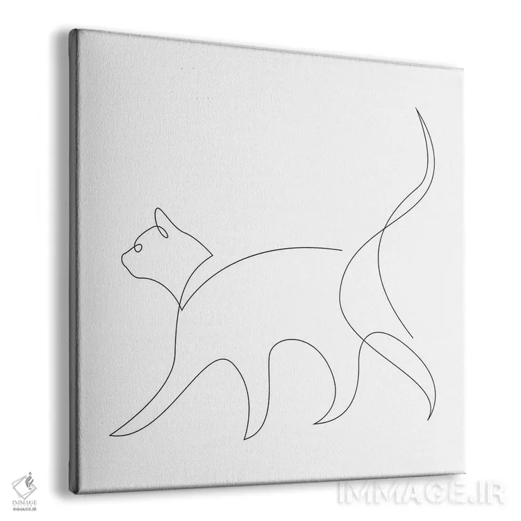 تابلو گربه تکخطی ۲ اثر ادیلوم - نمای پرسپکتیو محصول