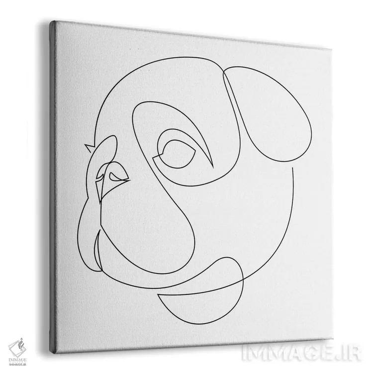 تابلو پاگ تکخطی (نژاد سگ) اثر ادیلوم - نمای پرسپکتیو محصول