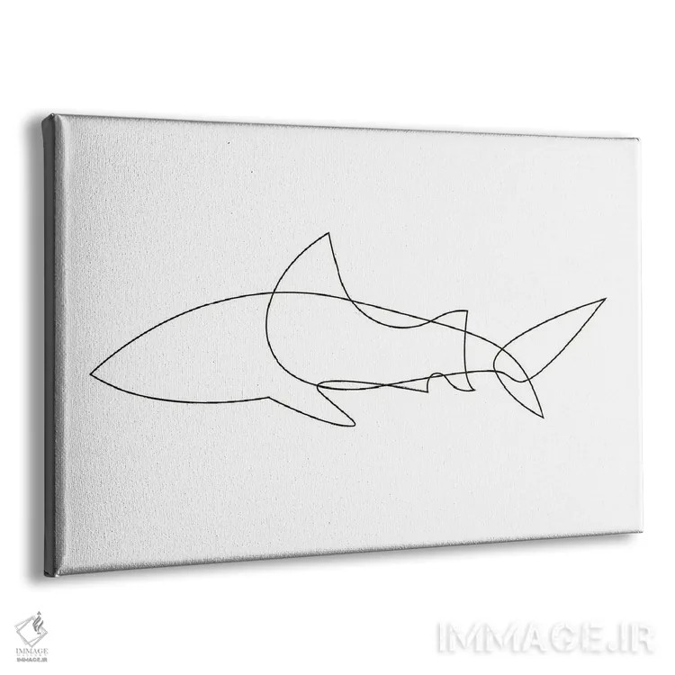 تابلو کوسه تکخطی اثر ادیلوم - نمای پرسپکتیو محصول