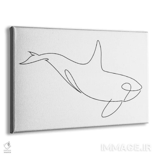 تابلو نهنگ قاتل تکخطی اثر ادیلوم - نمای پرسپکتیو محصول