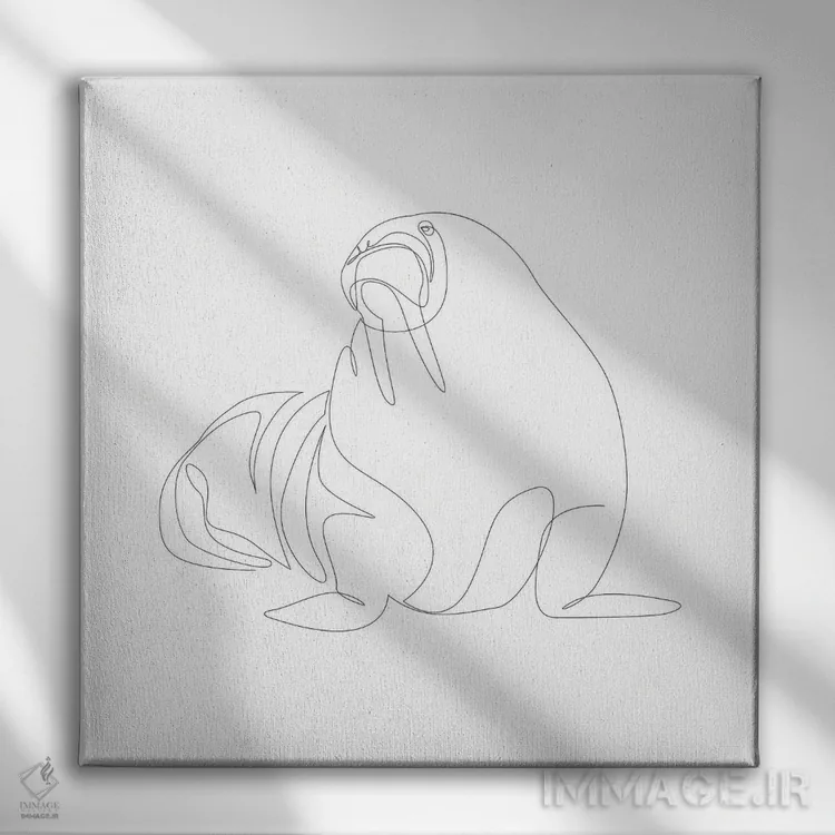 تابلو والروس تکخطی اثر ادیلوم - نمای روبهرو روی دیوار