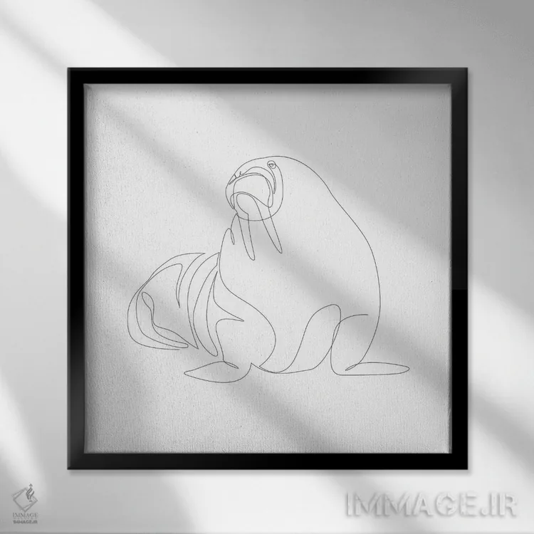 تابلو والروس تکخطی اثر ادیلوم - نمای قابدار مشکی