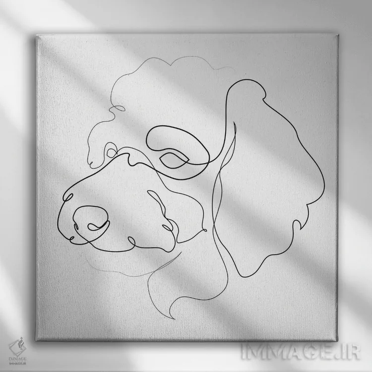 تابلو پودل ۲ (نژاد سگ) اثر ادیلوم - نمای روبهرو روی دیوار