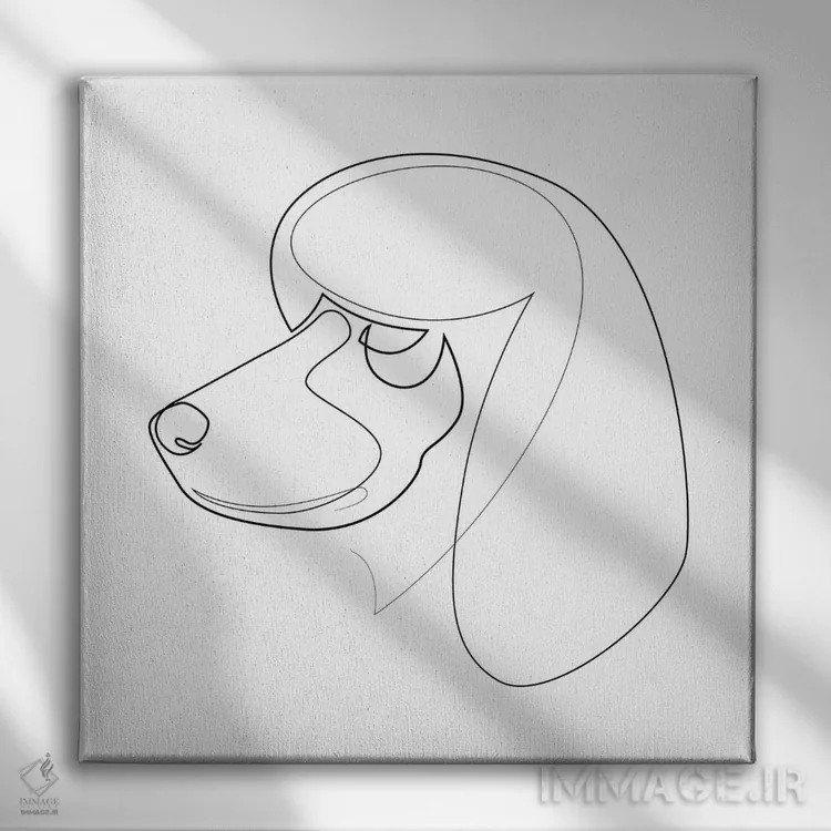 تابلو پودل (نژاد سگ) اثر ادیلوم - نمای روبهرو روی دیوار