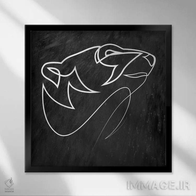 تابلو خرس قطبی مربع طبیعی اثر ادیلوم - نمای قابدار مشکی