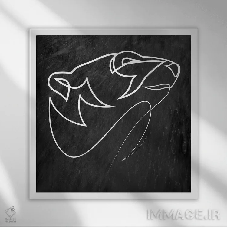 تابلو خرس قطبی مربع طبیعی اثر ادیلوم - نمای قابدار سفید