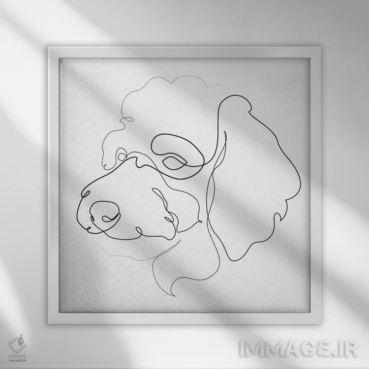 تابلو پودل ۲ (نژاد سگ) اثر ادیلوم - نمای قابدار سفید