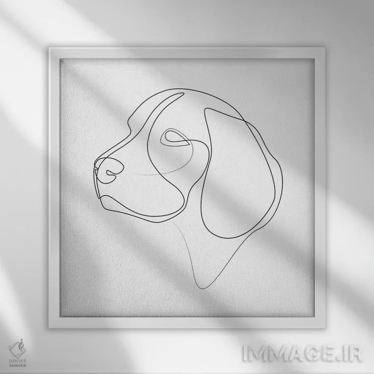 تابلو بیگل (نژاد سگ) اثر ادیلوم - نمای قابدار سفید