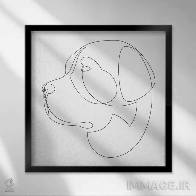 تابلو سنت برنارد (نژاد سگ) اثر ادیلوم - نمای قابدار مشکی