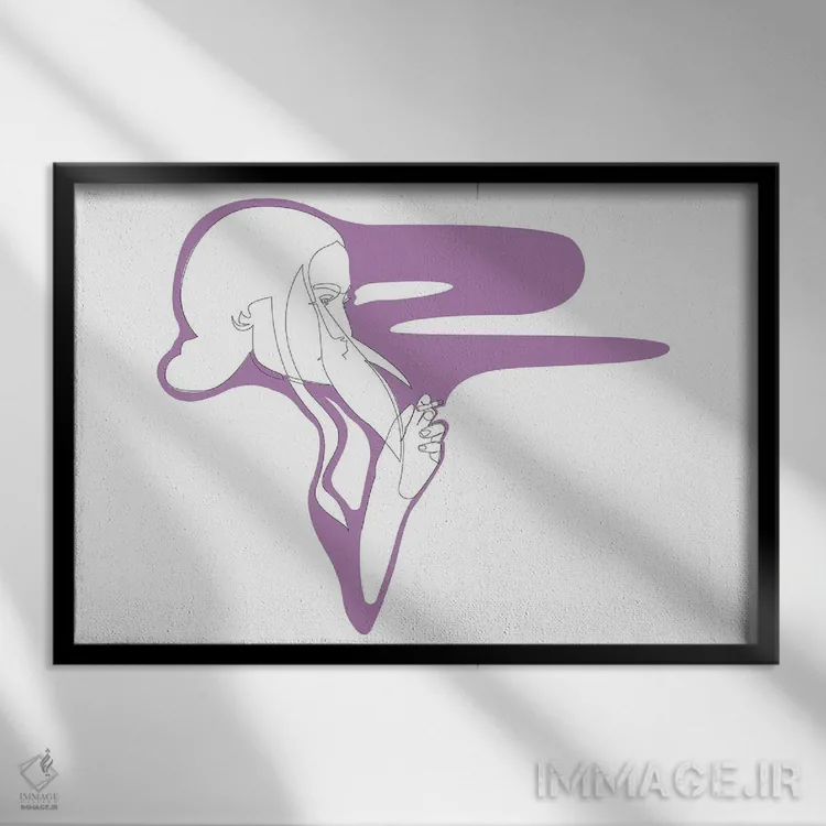 تابلو دود ارغوانی اثر ادیلوم - نمای قابدار مشکی