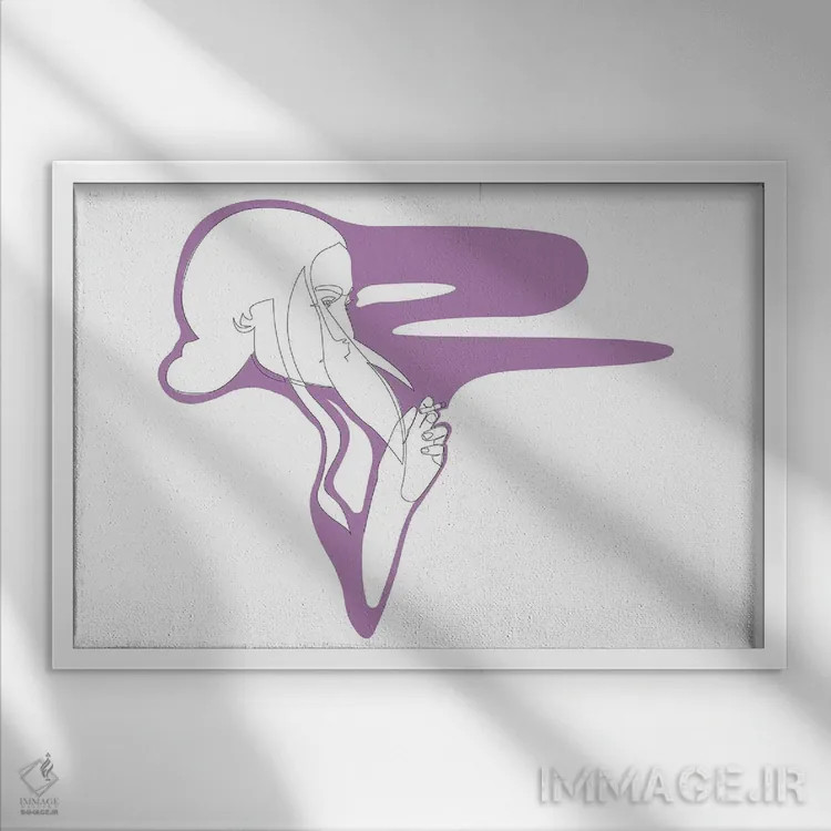 تابلو دود ارغوانی اثر ادیلوم - نمای قابدار سفید