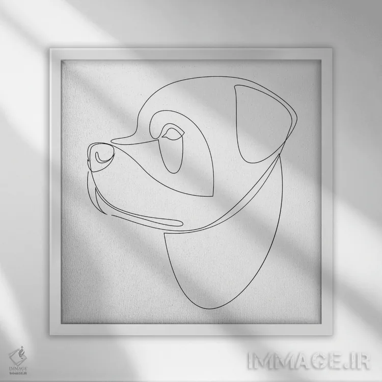 تابلو روتوایلر (نژاد سگ) اثر ادیلوم - نمای قابدار سفید