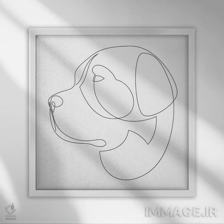 تابلو سنت برنارد (نژاد سگ) اثر ادیلوم - نمای قابدار سفید