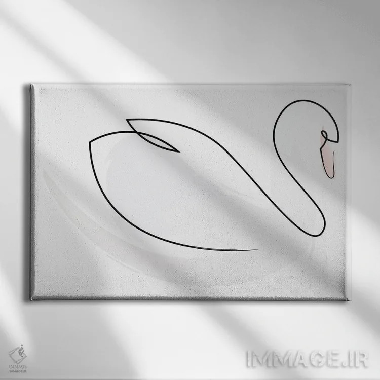 تابلو قو تکخطی اثر ادیلوم - نمای روبهرو روی دیوار