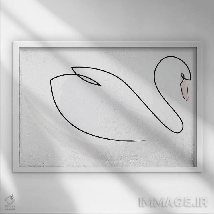 تابلو قو تکخطی اثر ادیلوم - نمای قابدار سفید