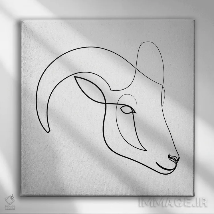 تابلو قوچ تکخطی اثر ادیلوم - نمای روبهرو روی دیوار