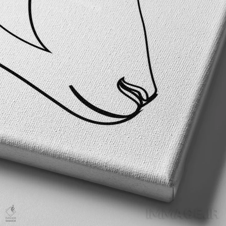 تابلو قوچ تکخطی اثر ادیلوم - نمای نزدیک بافت بوم