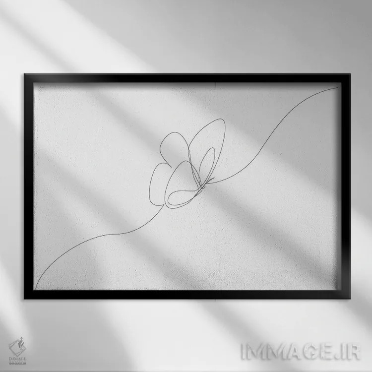 تابلو پروانه اثر ادیلوم - نمای قابدار مشکی