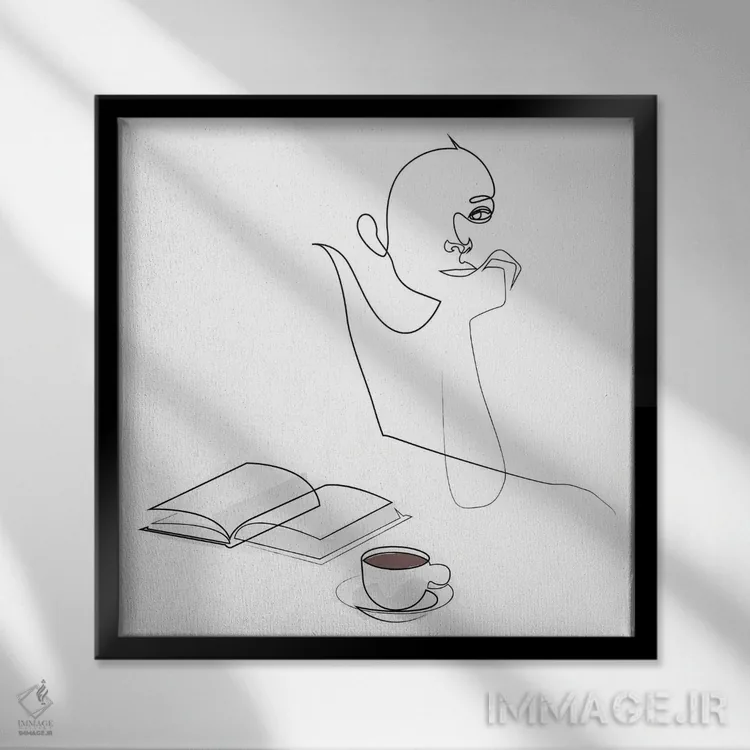 تابلو انتظار اثر ادیلوم - نمای قابدار مشکی