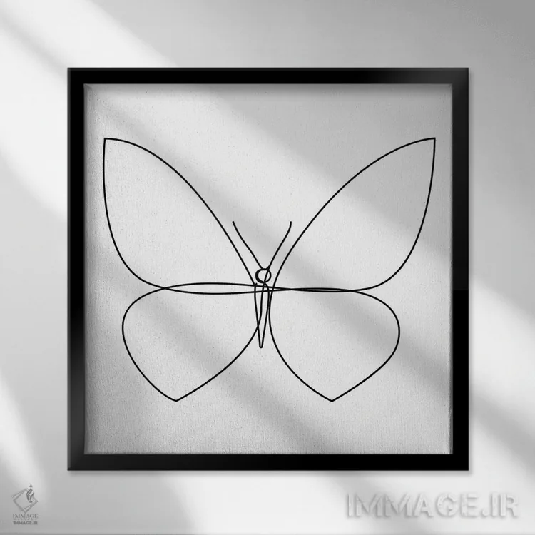 تابلو پروانه نوزدهم LB1 اثر ادیلوم - نمای قابدار مشکی