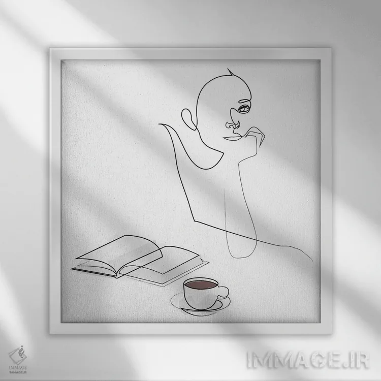 تابلو انتظار اثر ادیلوم - نمای قابدار سفید