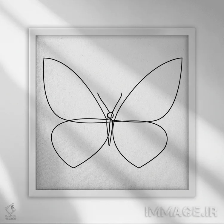 تابلو پروانه نوزدهم LB1 اثر ادیلوم - نمای قابدار سفید