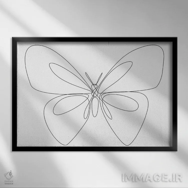 تابلو پروانه S اثر ادیلوم - نمای قابدار مشکی