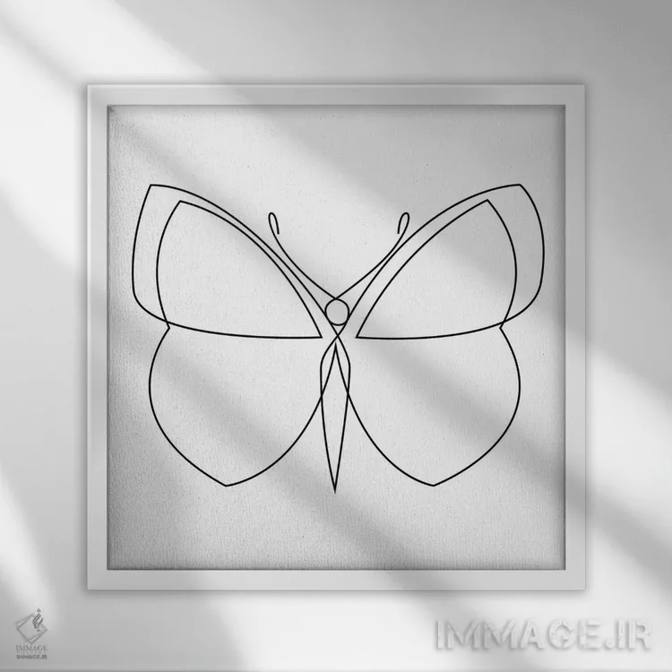 تابلو پروانه نوزدهم LB2 اثر ادیلوم - نمای قابدار سفید