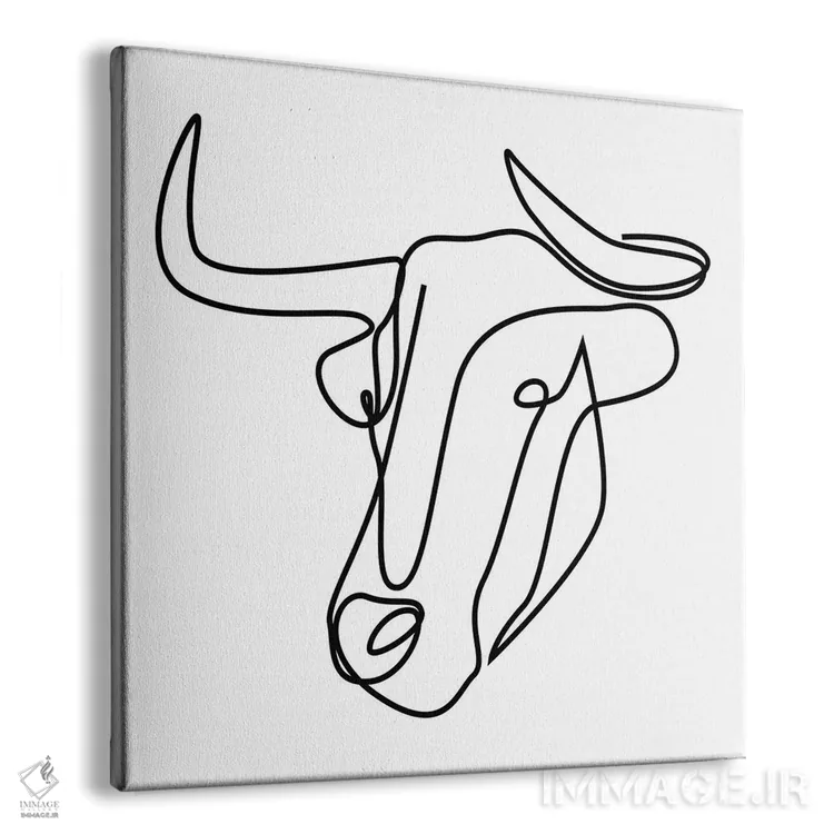 تابلو گاو یکخطی اثر ادیلوم - نمای پرسپکتیو محصول