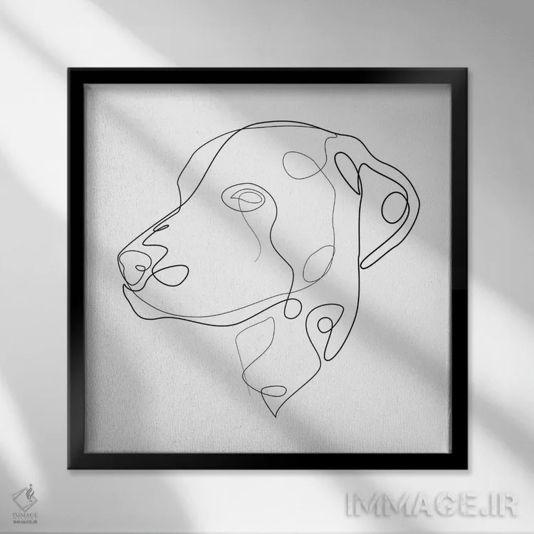 تابلو دالماتین (سگ) اثر ادیلوم - نمای قابدار مشکی