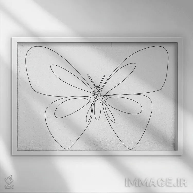 تابلو پروانه S اثر ادیلوم - نمای قابدار سفید