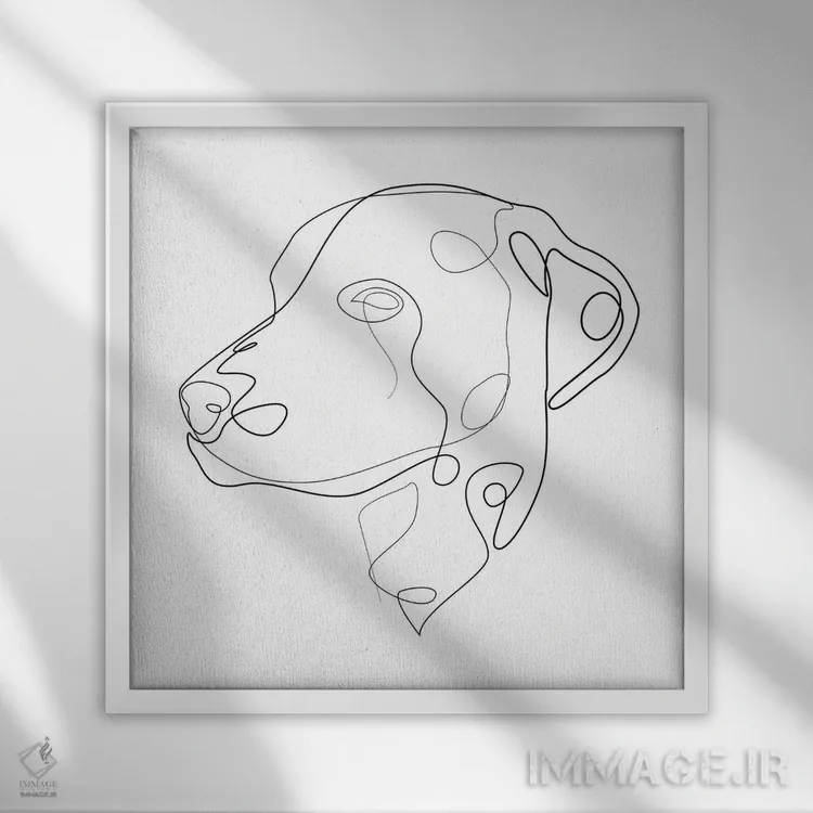 تابلو دالماتین (سگ) اثر ادیلوم - نمای قابدار سفید
